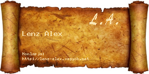 Lenz Alex névjegykártya